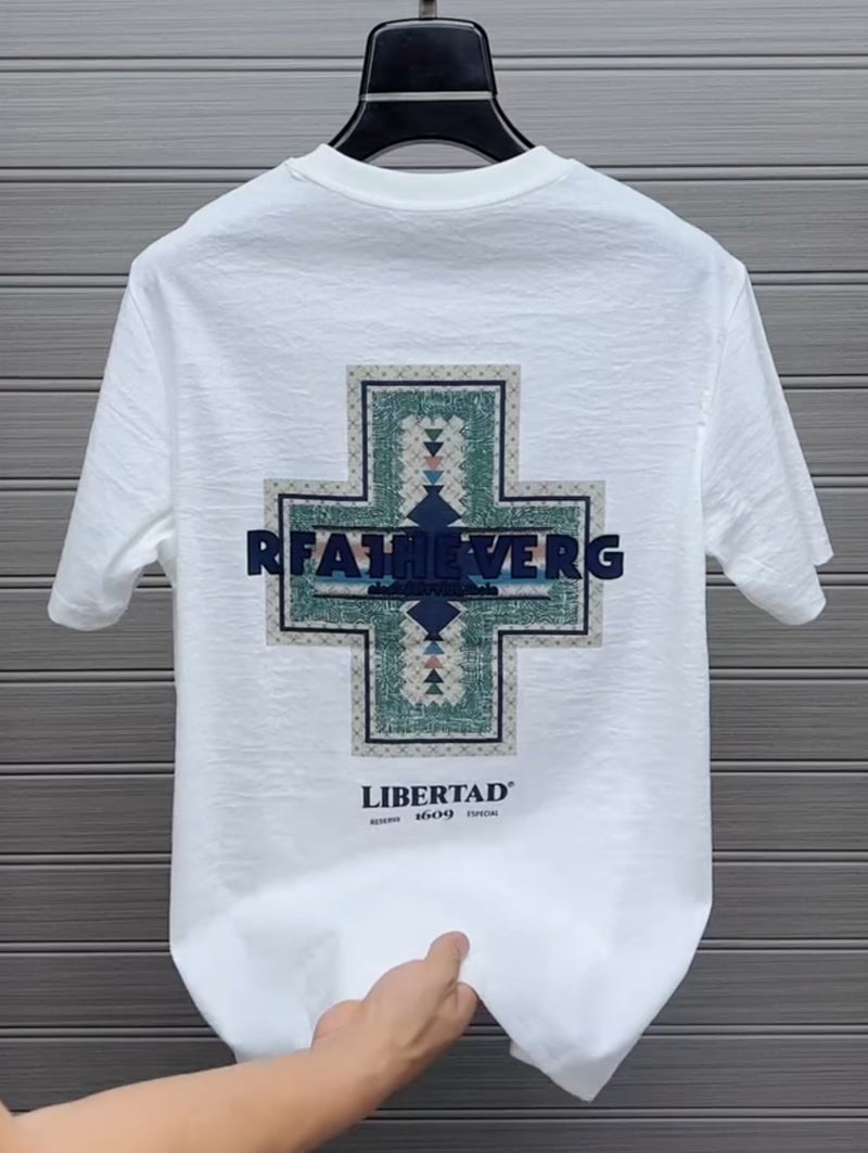 New Top T-Shirt Hong Kong Style Short-Sleeved Summer Loose Washing Men'S Casual All-Match Fashion Trendy Simple Style - Image 3