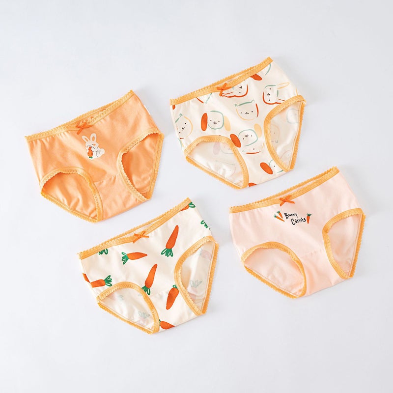 Girls Cotton Antibacterial Panties Summer Lace H792/Rabbit Radish SJ266 