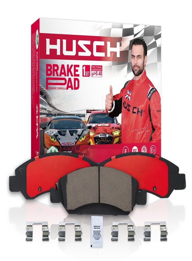 HUSCH D914 Front Ceramic Brake Pads Kit Fit For Acura ILX 2013-2015, For Honda Accord 2003-2017, For Civic 2012-2021, For CR-V 2002-2006 2012-2016, For CR-Z 2016, For Element 2003-2011, For Fit 2014 - Image 1