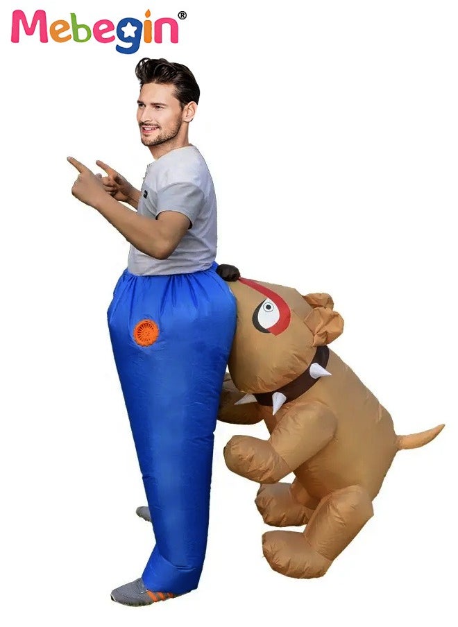 MEBEGIN Puppy Biting Inflatable Suit, Funny Dog Inflatable Costume with Blower and Battery Case, Animal Safari Costume, Funny Blow up Pretend Toy Costume for Dess up Parties, Festivals and Cosplay Games, Suitable 150-180cm Height, 4 AA Batteries Required(Not Included)  - Image 2