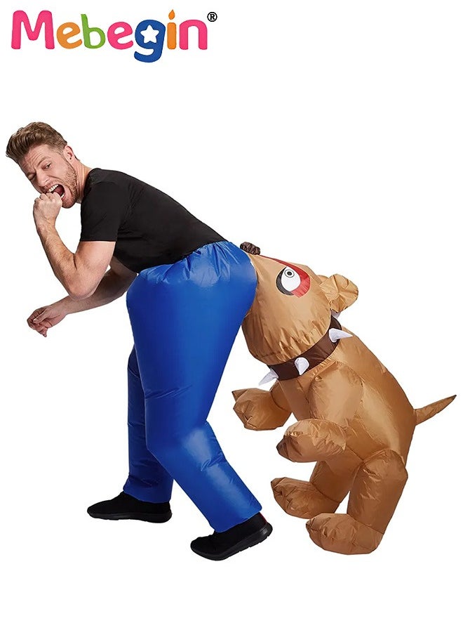 MEBEGIN Puppy Biting Inflatable Suit, Funny Dog Inflatable Costume with Blower and Battery Case, Animal Safari Costume, Funny Blow up Pretend Toy Costume for Dess up Parties, Festivals and Cosplay Games, Suitable 150-180cm Height, 4 AA Batteries Required(Not Included)  - Image 1