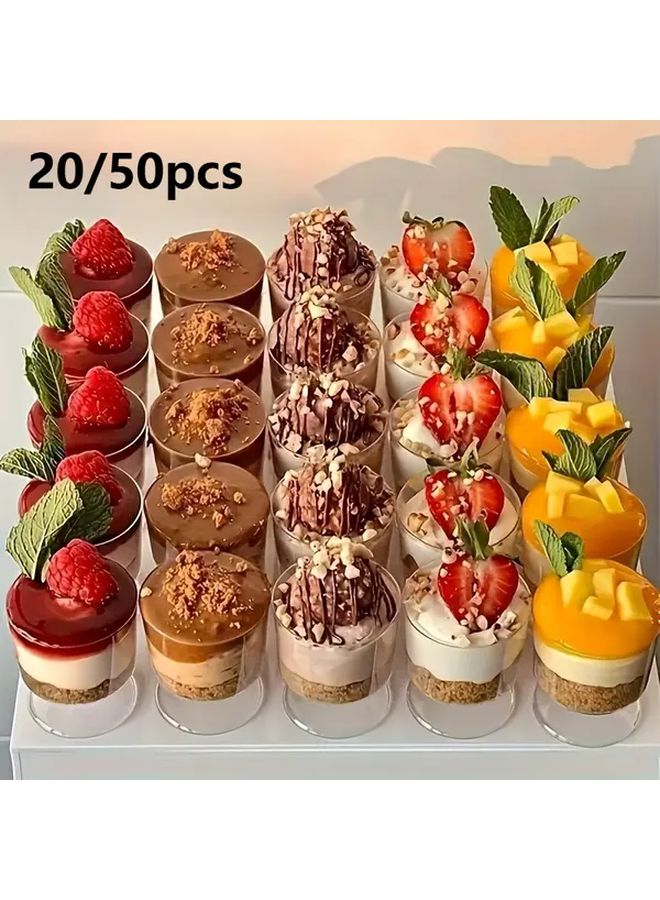 50pcs Bulk Dessert Cups With Sturdy Footed Base For Mousse Ice Cream Pudding Cake Parfaits - Image 1