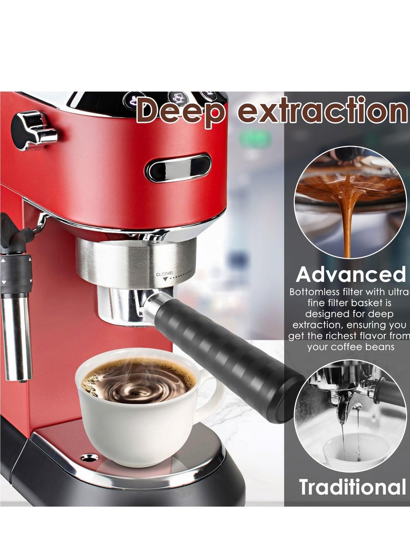 SYOSI 51mm Stainless Steel Bottomless Portafilter for Espresso, Bottomless 3 Ears Espresso Portafilter with Filter Basket Espresso Portafilter Compatible with ec680 ec685 Coffee Machine Espresso Shots - Image 4