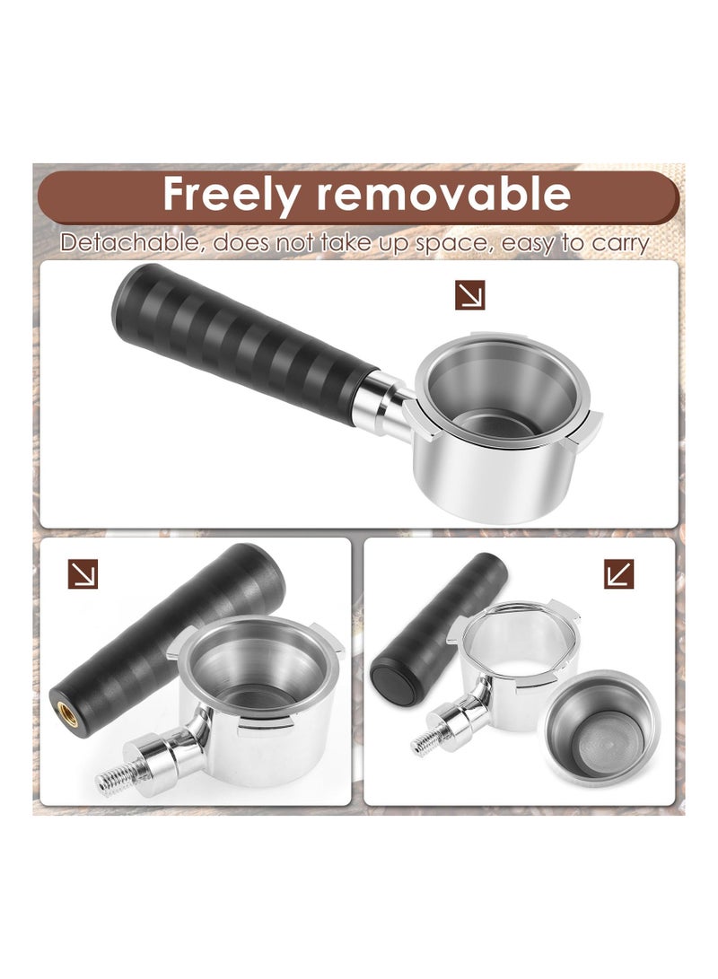 SYOSI 51mm Stainless Steel Bottomless Portafilter for Espresso, Bottomless 3 Ears Espresso Portafilter with Filter Basket Espresso Portafilter Compatible with ec680 ec685 Coffee Machine Espresso Shots - Image 5