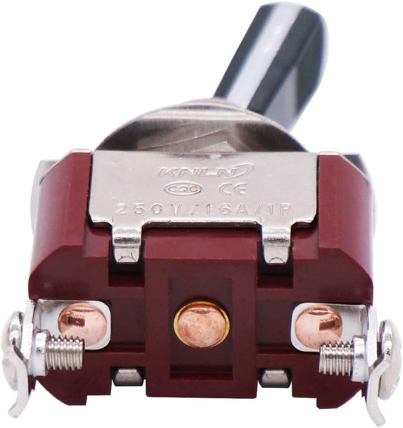Twidec /Heavy Duty Rocker Toggle Switch 16A 250V SPST 2 Position 2 Pin ON/Off Switch with Black PC Wear-Resistant Handle TEN-A-2210BK-A101 - Image 1
