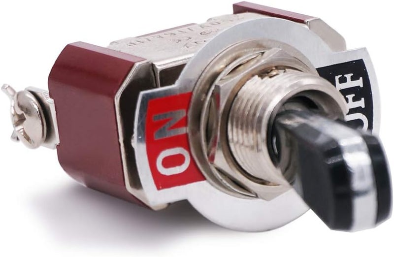 Twidec /Heavy Duty Rocker Toggle Switch 16A 250V SPST 2 Position 2 Pin ON/Off Switch with Black PC Wear-Resistant Handle TEN-A-2210BK-A101 - Image 2
