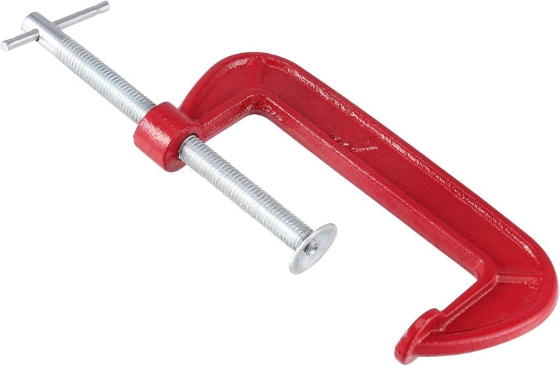 JAPCHET 8 Packs 4 Inches Red C Clamp - Heavy-Duty Malleable Iron C-Clamps for Metalworking and Woodworking - Image 4