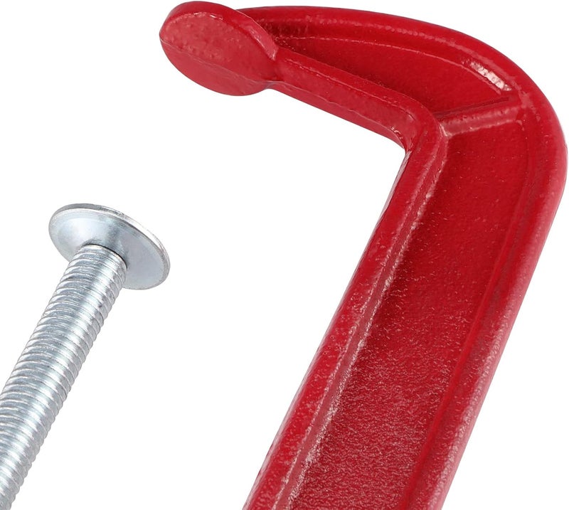JAPCHET 8 Packs 4 Inches Red C Clamp - Heavy-Duty Malleable Iron C-Clamps for Metalworking and Woodworking - Image 3