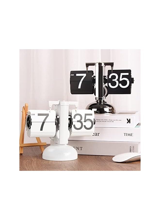 IAF - Retro Flip Clock, Digital Vintage Flip Clock with Large Number Display for Office Bedroom Living Room, Antique Mechanical Table Desk Clock, Aesthetic Decor Clock, Fancy Flip Clock (Black) - Image 1