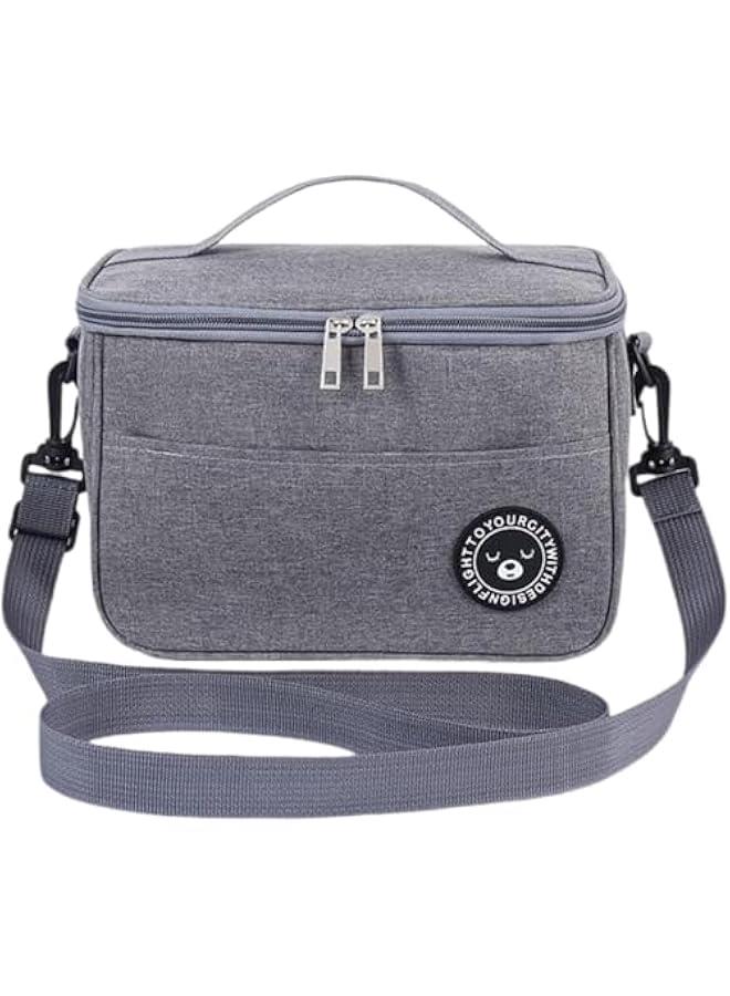 هوكور شنطة غداء معزولة للنساء والرجال من توريسيك، شنطة غداء حرارية بسعة كبيرة للبالغين، مناسبة للعمل والمدرسة والتخييم والسفر والنزهات (رمادي)، اوكسفورد - Image 1