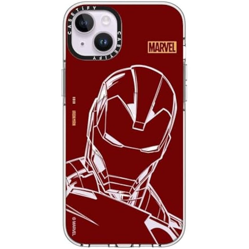Casetify Clear iPhone 14 Plus Case 【Iron Man Co-Lab/Not Yellowing / 6.6ft Drop Protection/Compatible with Magsafe】 - Iron Man - Red - Clear - Image 2
