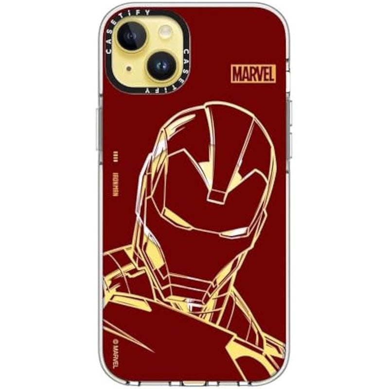 Casetify Clear iPhone 14 Plus Case 【Iron Man Co-Lab/Not Yellowing / 6.6ft Drop Protection/Compatible with Magsafe】 - Iron Man - Red - Clear - Image 3