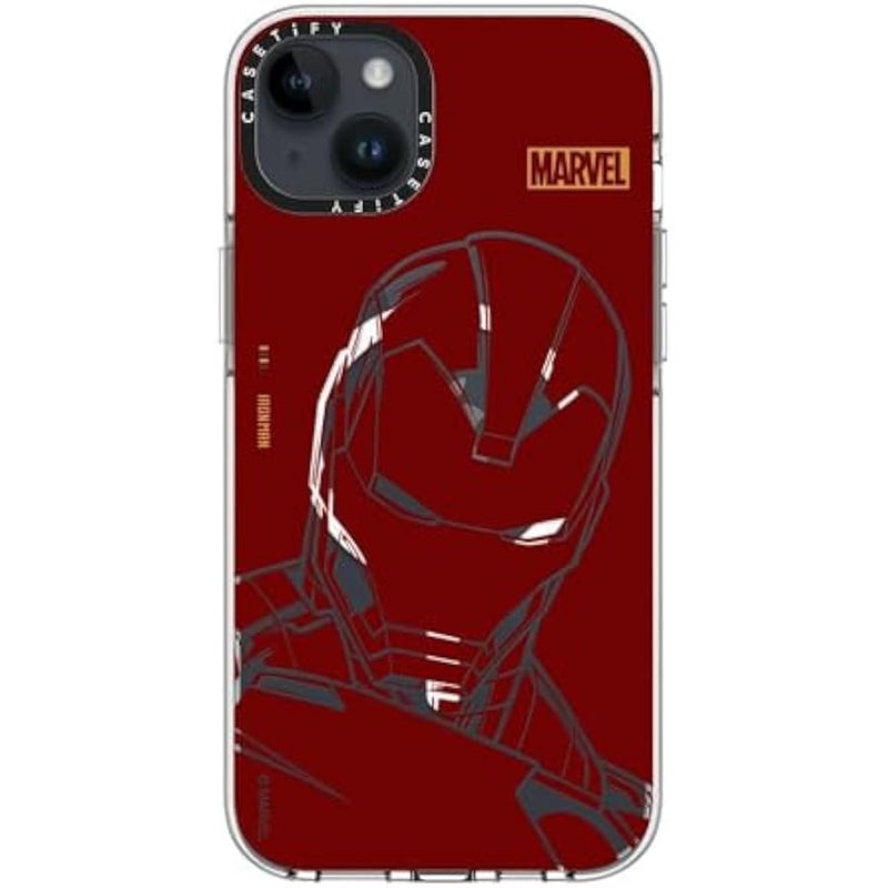 Casetify Clear iPhone 14 Plus Case 【Iron Man Co-Lab/Not Yellowing / 6.6ft Drop Protection/Compatible with Magsafe】 - Iron Man - Red - Clear - Image 5