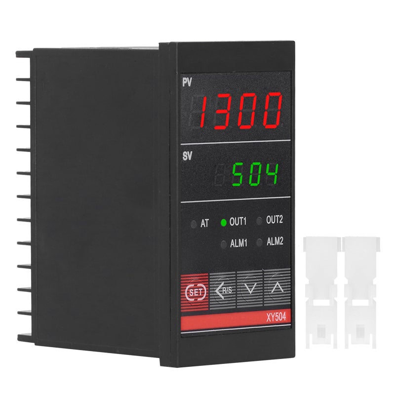 Intelligent PID Temperature Controller 100-240VAC 0-1300℃ Dual Display - Auto Tuning Universal Input 48x96mm for Kiln Furnace Oven Incubator - Image 1