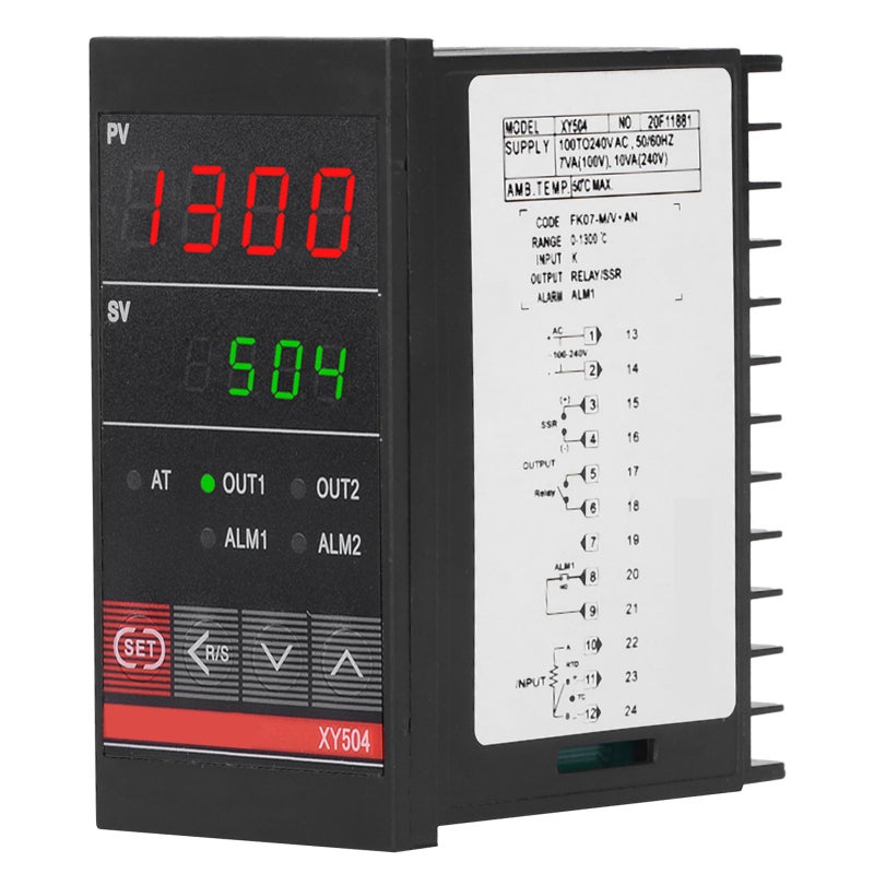 Intelligent PID Temperature Controller 100-240VAC 0-1300℃ Dual Display - Auto Tuning Universal Input 48x96mm for Kiln Furnace Oven Incubator - Image 5