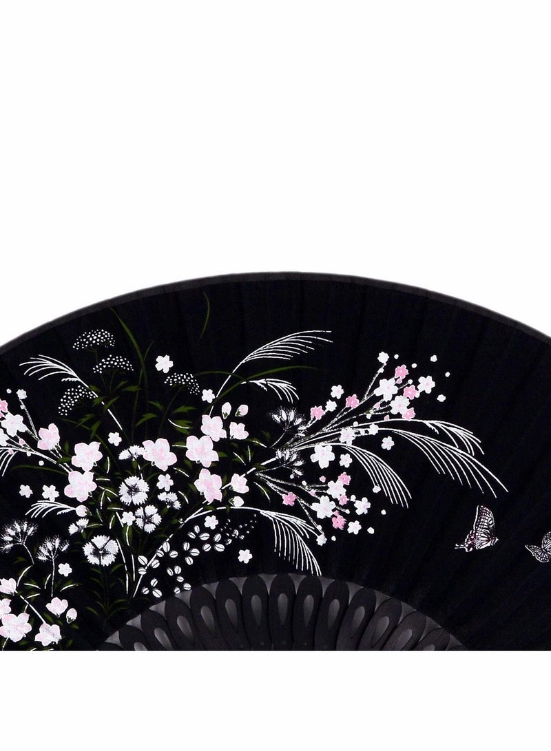 Excefore Folding Fan, 8.27"(21cm) Hand Held Bamboo Silk Fan Chinese/Japanese Charming Elegant Vintage Retro Style  - Image 5