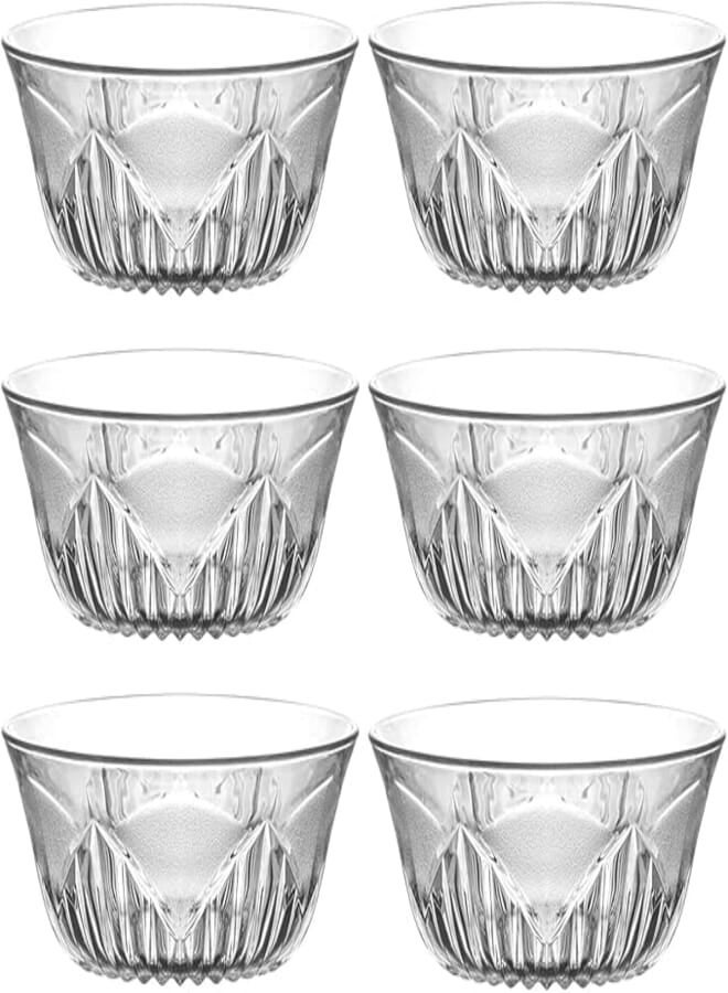 Gürallar Art Craft ARGOS Glass Bowl / 6 Pcs / 300 cc -10 Oz/Elegant design, Trusted Brand, attractive shape of Nuts, Fruit, Dessert, Soup, Pop Corn, Appetizer