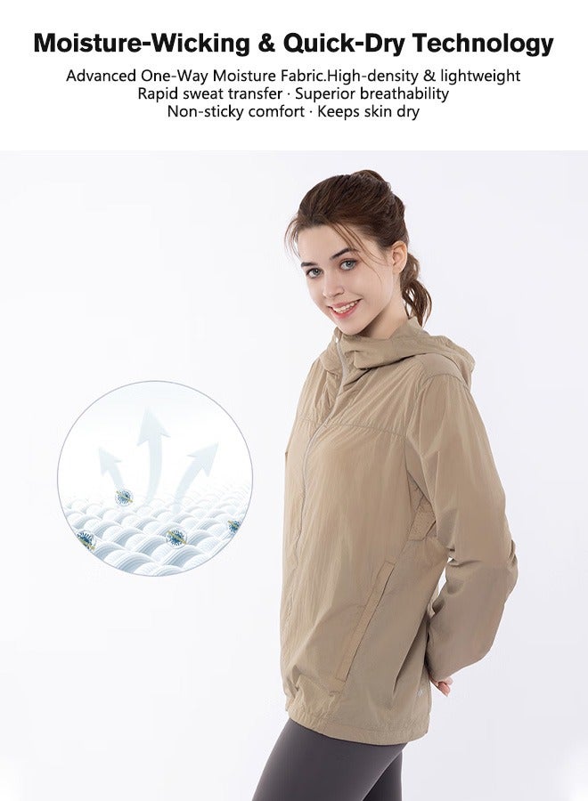 Sunnaltree UPF 50+ UV Sun Protection Clothing for Men&Women, Lightweight Sun Protection Ice Silk Clothing Long Sleeve Hoodie Sun Shirt, Summer Elastic Quick Dry Sun Shirts Full Zipper Fishing Jacket - Image 4