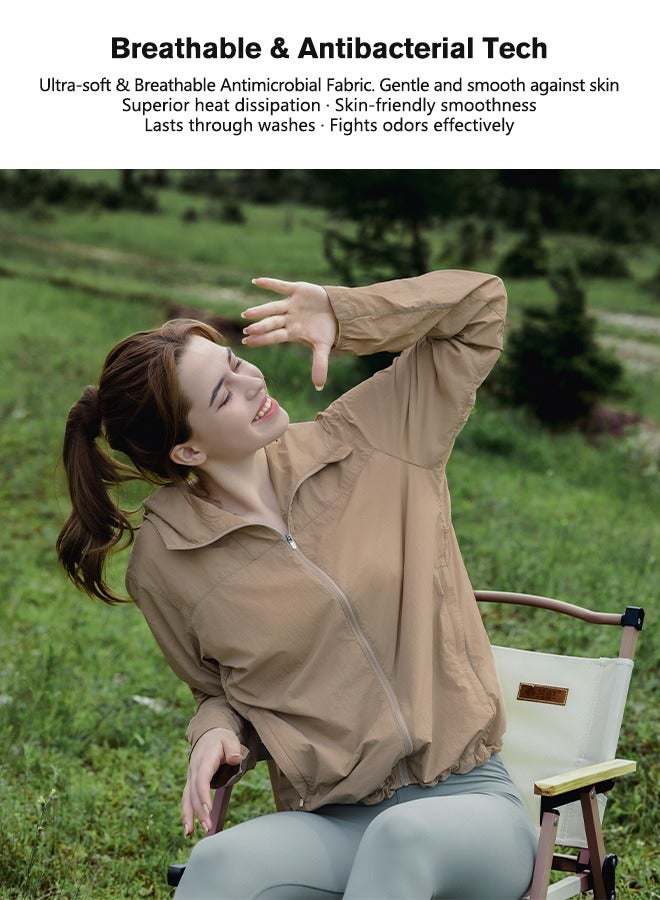 Sunnaltree UPF 50+ UV Sun Protection Clothing for Men&Women, Lightweight Sun Protection Ice Silk Clothing Long Sleeve Hoodie Sun Shirt, Summer Elastic Quick Dry Sun Shirts Full Zipper Fishing Jacket - Image 3