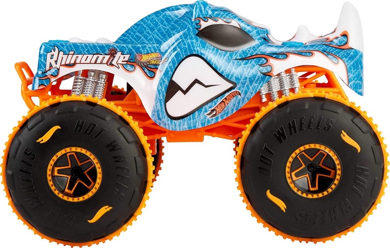 Hot Wheels ​ RC Monster Trucks Rhinomite in 1:24 Scale, Remote-Control Toy Truck, All-Terrain Capabilities with Grip Action Tires, Full-Function RC - Image 5
