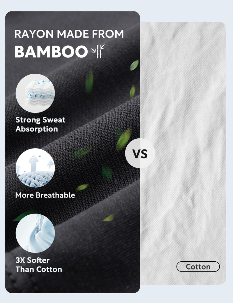 DAVID ARCHY Men's Boxer Briefs, Soft and Breathable Underwear with Moisture-Wicking Fly Underwear for Men 4 Pack(L, Black - 5.5" in 4 Pack) - Image 2