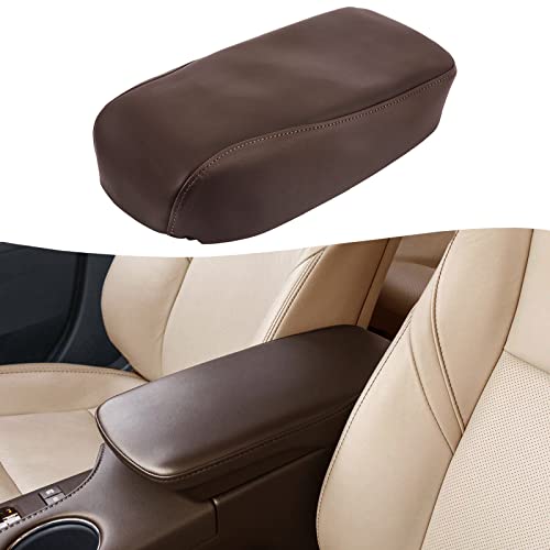 KBH Car Center Console Armrest Cover Replacement for Toyota Avalon 2013-2018, Vinyl Leather Arm Rest Skin Upholstery, Anti-Scratch, Brown (Without Lid) - Image 1
