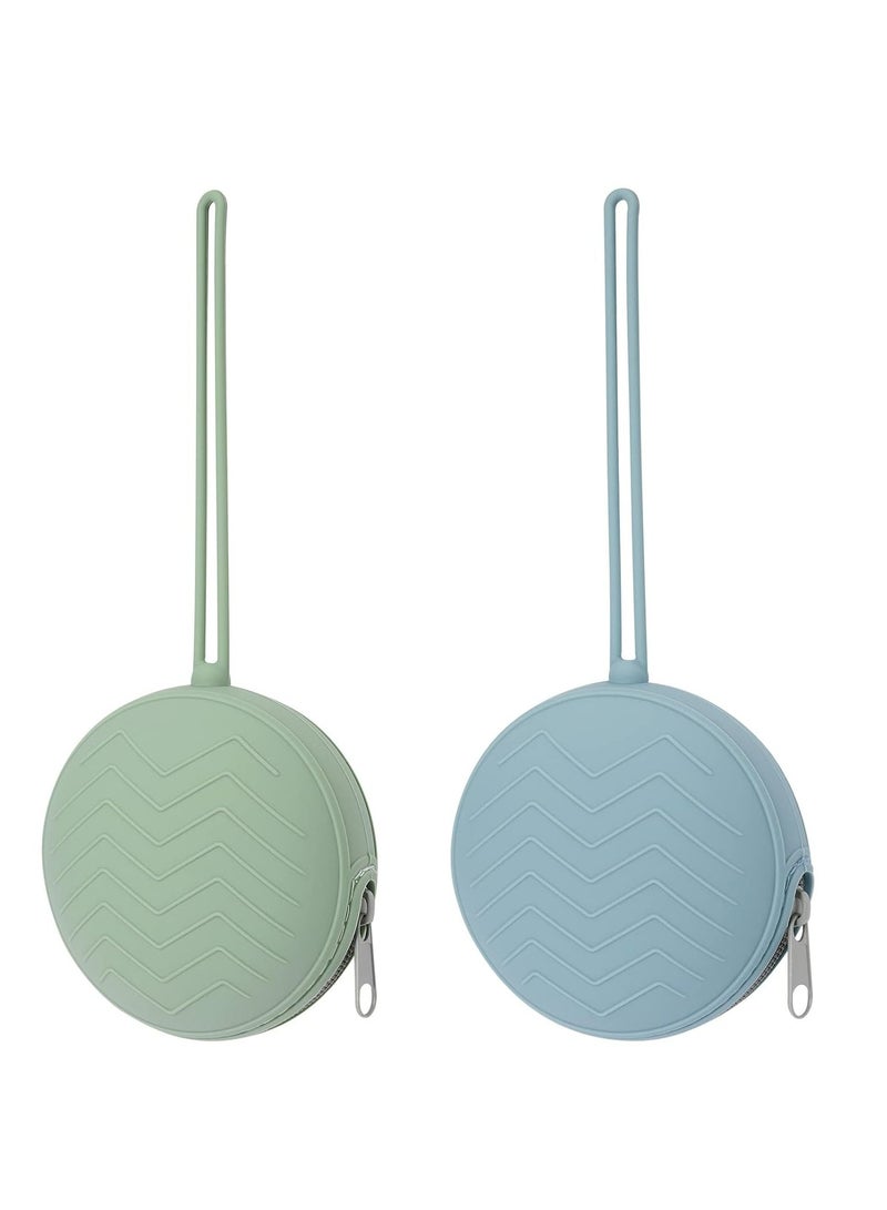 Loquat 2-Pack Silicone Pacifier Holder Case, Travel Newborn Baby Pacifier Holder, Portable Pacifier Container Case for Boys Girls - Image 1