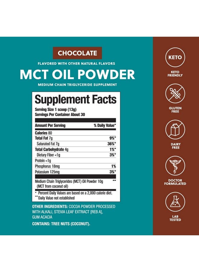 Perfect Keto Mct Oil C8 Powder Coconut Medium Chain Triglycerides For Pure Clean Energy Ketogenic Non Dairy Coffee Creamer Bulk Supplement Helps Boost Ketones Chocolate  - Image 3