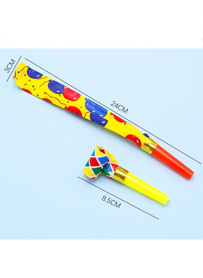 12 Pcs Party Blower Colorful Blowouts Noisemakers Birthday Blowouts Whistles for Party Favors Colorful Paper Roll（Mixed colors） - Image 2