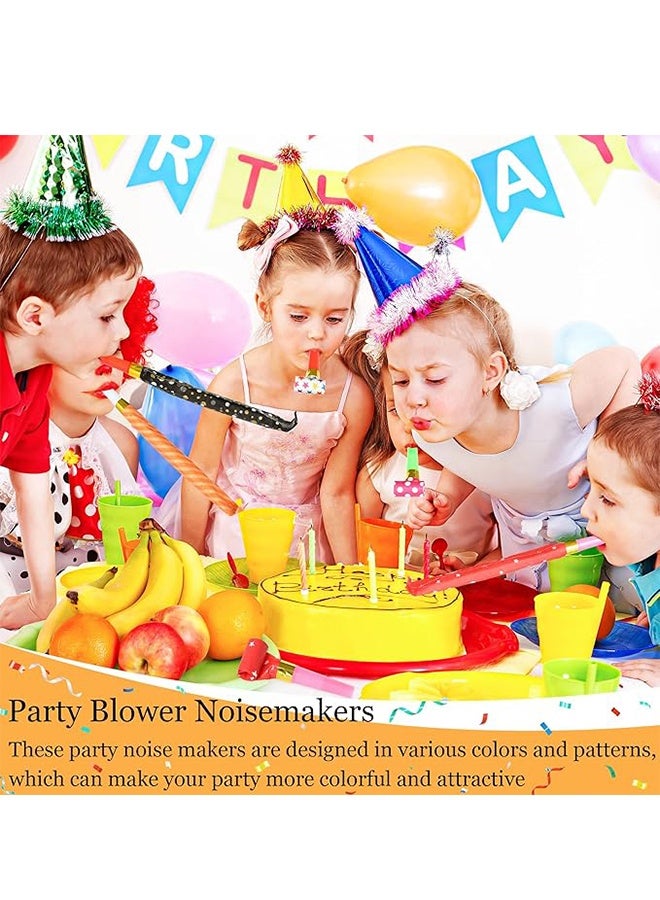 12 Pcs Party Blower Colorful Blowouts Noisemakers Birthday Blowouts Whistles for Party Favors Colorful Paper Roll（Mixed colors） - Image 3