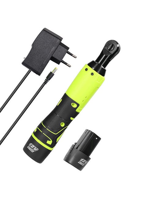 Multifunctional 12.0V Cordless Rechargeable Electric Wrench 3/8 Inch 90° Right Angle Ratchet Wrenches Handheld Driver Power Tool