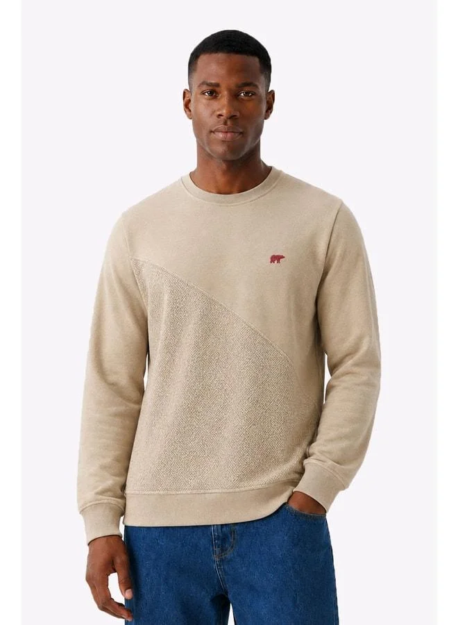 Bad Bear Tune Crewneck Man Beige Sweatshirt 26.02.12.008-c17.