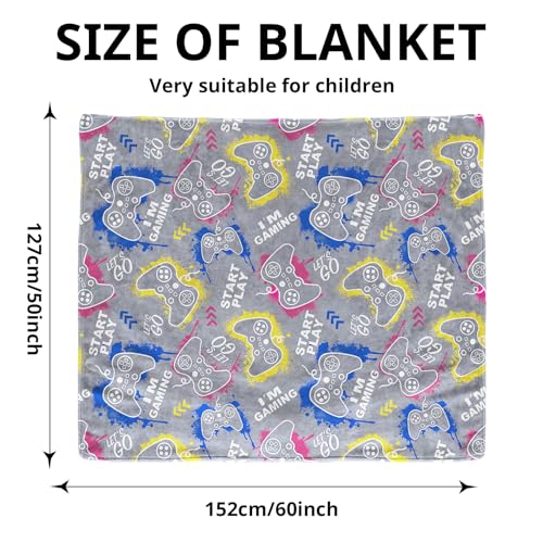 Wesan Gaming Gamer Glow in The Dark Blanket Boys Kids Teens Birthday Christmas Easter Age 1 to 13 Video Game Toys Fun Fluffy Plush Throw 50"x60" - Image 5