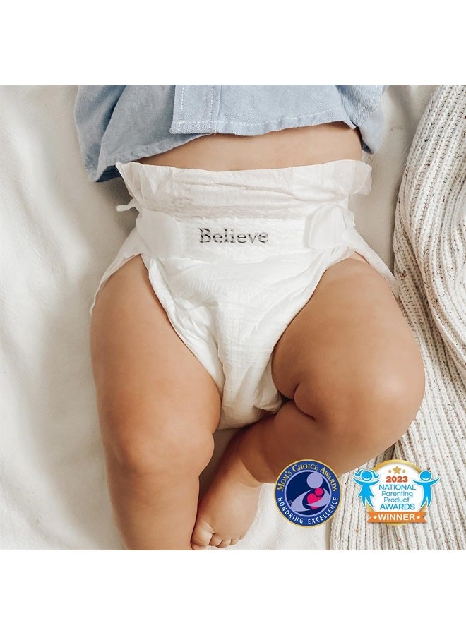 Believe Baby 100% Bamboo Viscose Baby Diapers Size 2 - Premium, Super-Absorbent, Hypoallergenic for Sensitive Skin, Chemical-Free, Unscented Diaper for Babies 12-18 Lbs - 54 Ct - Image 4