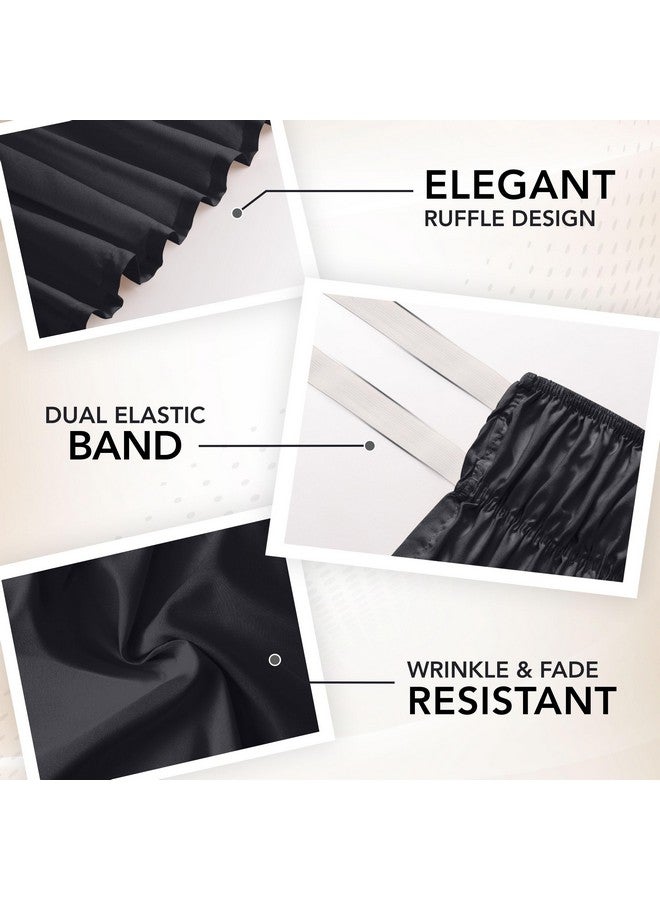 Utopia Bedding Queen Elastic Bed Ruffle - Easy Wrap Around Ruffle - Microfiber Bed Skirt with Adjustable Elastic Belt 16 Inch Tailored Drop - Hotel Quality Bedskirt, Fade Resistant (Queen, Black) - Image 5