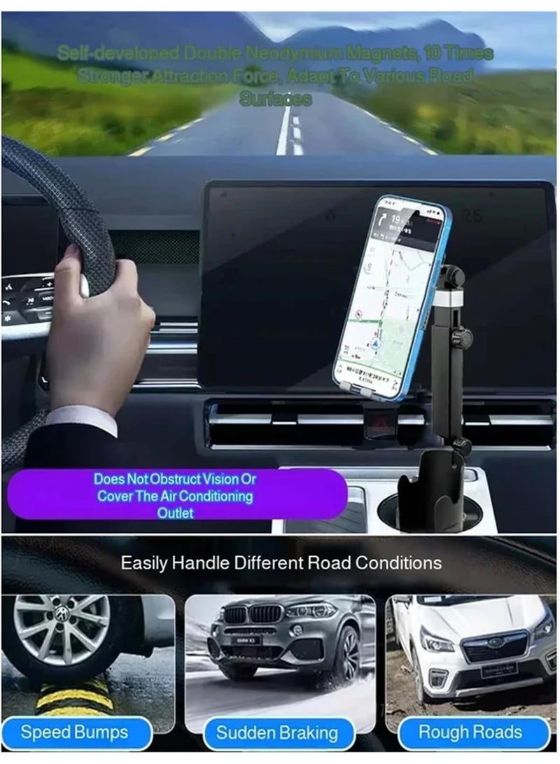 YelaJoy Magnetic Car Phone Holder – Strong Magnetic Mobile Holder for Vent, Universal Drink Holder Compatible with Vertical & Horizontal 360° Rotation, for iPhone Galaxy & All Phones Under 7 Inches - Image 3