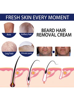 EELHOE Mild Face And Body Hair Removal Cream, Men Permanent Hair Removal Cream, Effective And Painless Depilatory Cream, Use On Chest, Back, Arms, Legs And Underarms  - Image 4