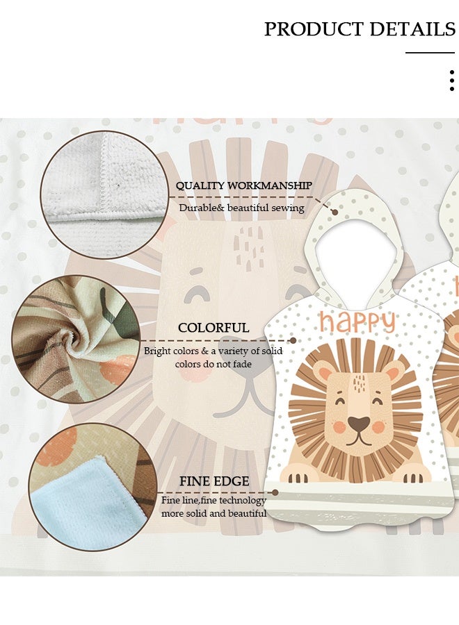 DUNISO Portable Kids Bath Towel,Lightweight Microfiber Beach Towel,Super Soft Kids Hooded Bathrobe, Beach,Pool,Bath,Swimming Coverups for Babies, Aged 3-10 - Image 4