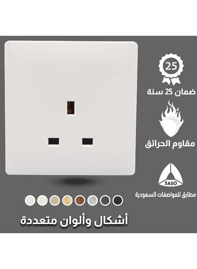 TOEFL 13A Triple Power Socket – Piano White - Image 1