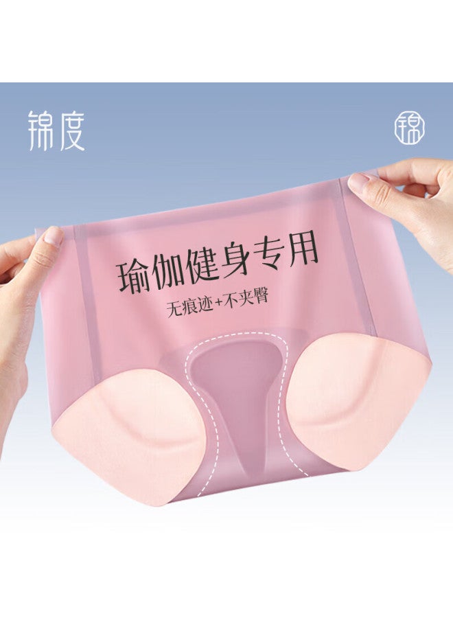 jindu منطقة جيندو المثلثة خط مقاومة الإحراق ملابس داخلية يوجا نسائية سيدات لياقة رياضية حرير جليدي خالٍ من اللحامات مقاوم للانزلاق رقيق صيفي سراويل داخلية - Image 1