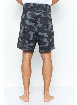 Burnside Men Camouflage Board Shorts Swimwear, Black  - Image 3