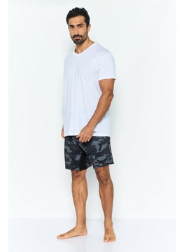 Burnside Men Camouflage Board Shorts Swimwear, Black  - Image 4