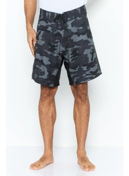 Burnside Men Camouflage Board Shorts Swimwear, Black  - Image 1