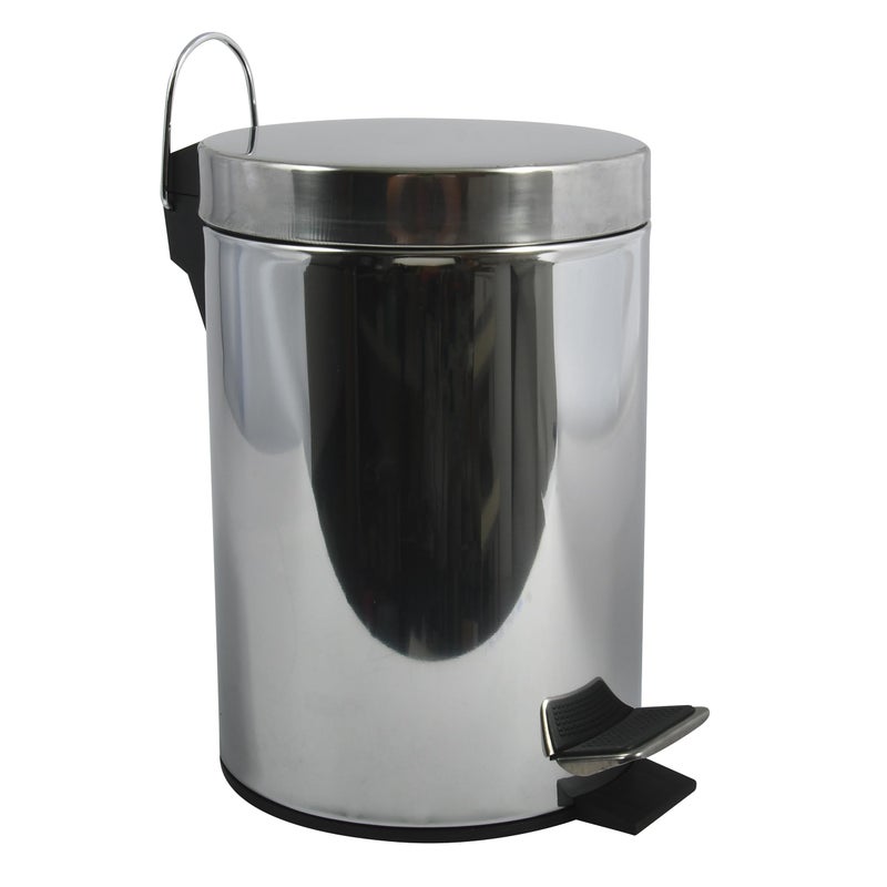 MSV 3 Litre Inox Plus Polypropylene Stainless Steel Step Bin Silver