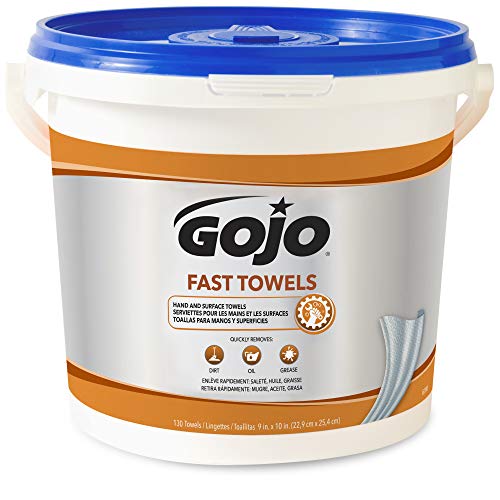 GOJO Fast Towels Fresh Citrus Scent 130 Count MultiPurpose Heavy Duty Textured Wet Towels Bucket Pack of 1 629804
