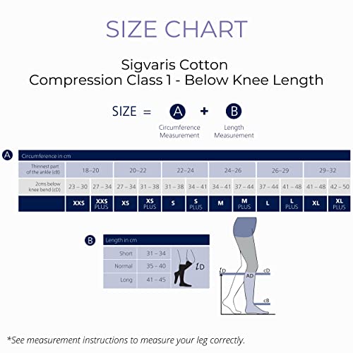 SIGVARIS Medical Compression Stockings - Cotton - Class 1 - Below Knee length - For Men and Women (M - Long) - Image 5
