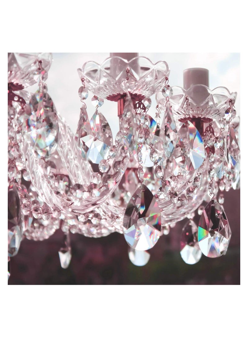 Captaintech 20 Pcs Crystal Prisms Chandelier Pendants, Teardrop Chandelier Replacement Set, Rainbow Maker Hanging Prisms for Wedding Party Tree Garlands Home Decoration - Image 5