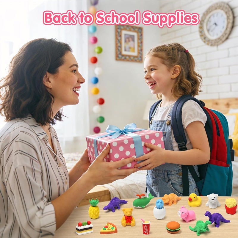HINZER 100 Pack Animal Erasers for Kids Bulk Pull Apart 3D Puzzle Erasers Classroom Rewards and Prizes Class Treasure Box Kids Party Favors Back to School Supplies - Image 4
