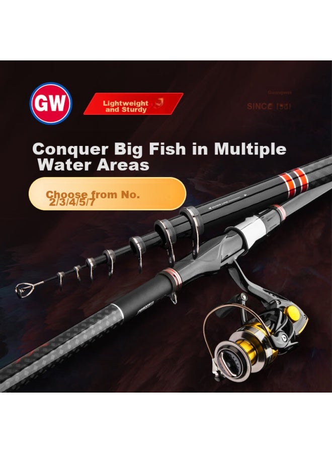 GW Guangwei Fishing Rod, Xianglin Jirongyao Edition, No. 3, 3.6 Meters, Sliding Float, Large Guide Rings, Long Sections, Rock Fishing Rod Set - Image 2