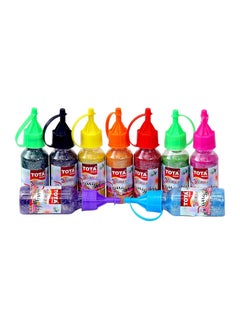 TOTA Glitter Rangoli Colour Bottles for Floor, Home Decor, Diwali Decoration, Pooja, Art and Craft Set of 9 Different Glitter Rangoli Colors in Squeeze Bottle  - Image 1